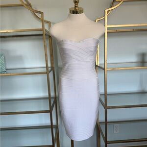 Herve Leger White Bodycon Cocktail Dress
